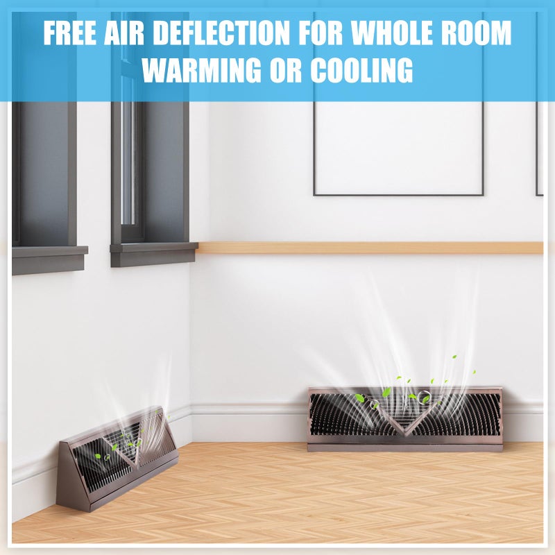 Yaocom 4 Pack 15 Inch Baseboard Register Duct Opening Size Vent Covers for Home Floor Wall Baseboard Air Vent Covers Supply Floor Baseboard Diffuser, Oil Rubbed Bronze - Image 5